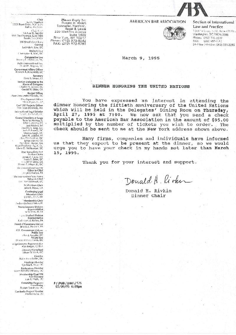 50th  Anniversary of the United Nations